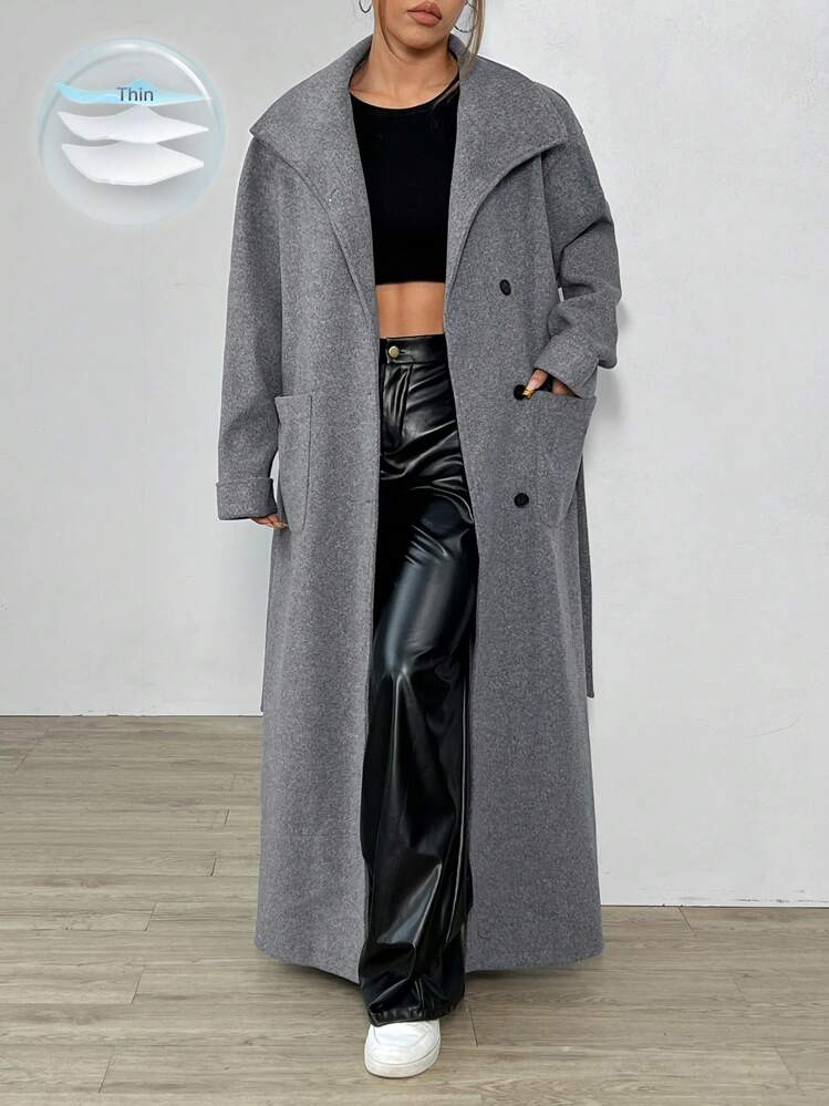 SHEIN MOOSTA Chaqueta regular de manga larga informal de unicolor para mujer | SHEIN