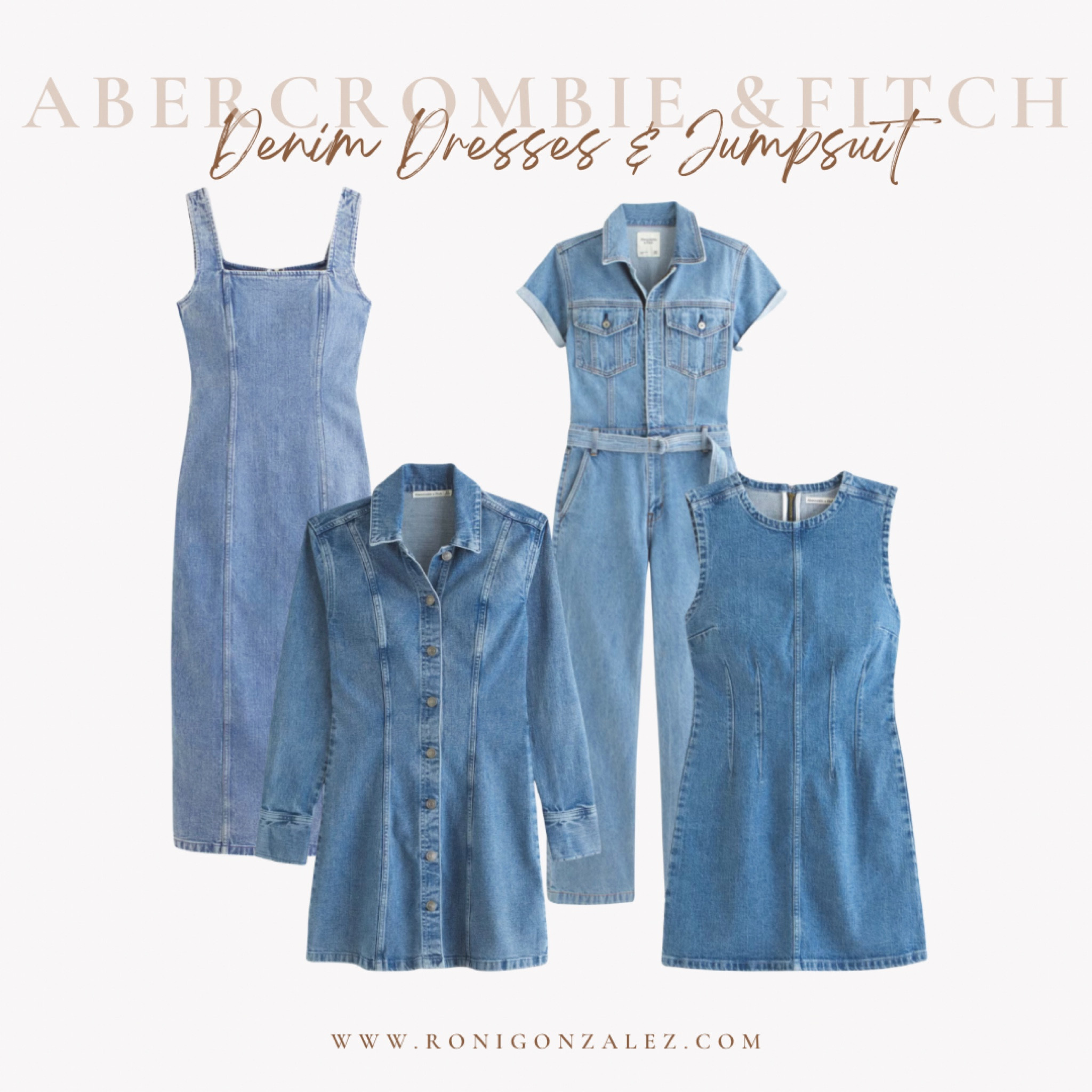 Denim dresses and jumpsuit from Abercrombie & Fitch. All these denim pieces can easily transition to your fall wardrobe. 

#denim #denimstyle #abrecrombie #falloutfits #falloutfitideas #ronigonzalez 


#LTKstyletip #LTKBacktoSchool #LTKFind