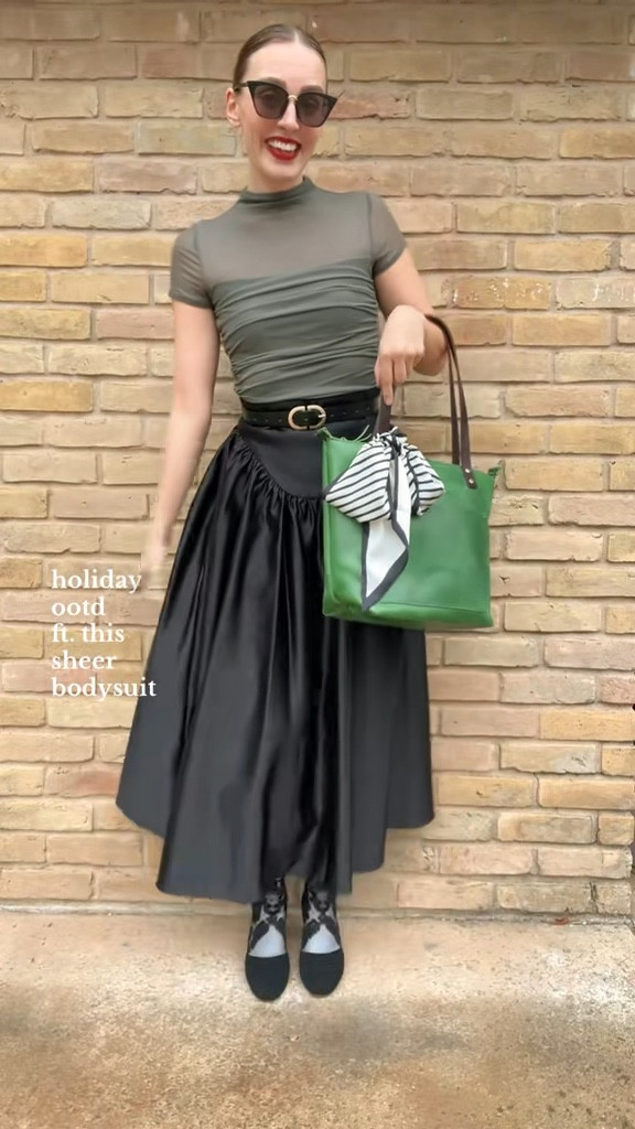 the muted green of this bodysuit is stunning and my skiirrttt 😍😍😍

5’7” - 26.5” waist wearing Small in everything!
Leather tote is a size Medium in Cowboy Mint

#holidayoutfitinspo #holidayoutfits #christmaspartyoutfit #christmasoutfits #holidaypartyoutfit 

Holiday party outfit inspo, christmas party outfits, christmas outfits, church christmas outfit ideas, holiday outfits 

#LTKSeasonal #LTKHoliday #LTKParties
