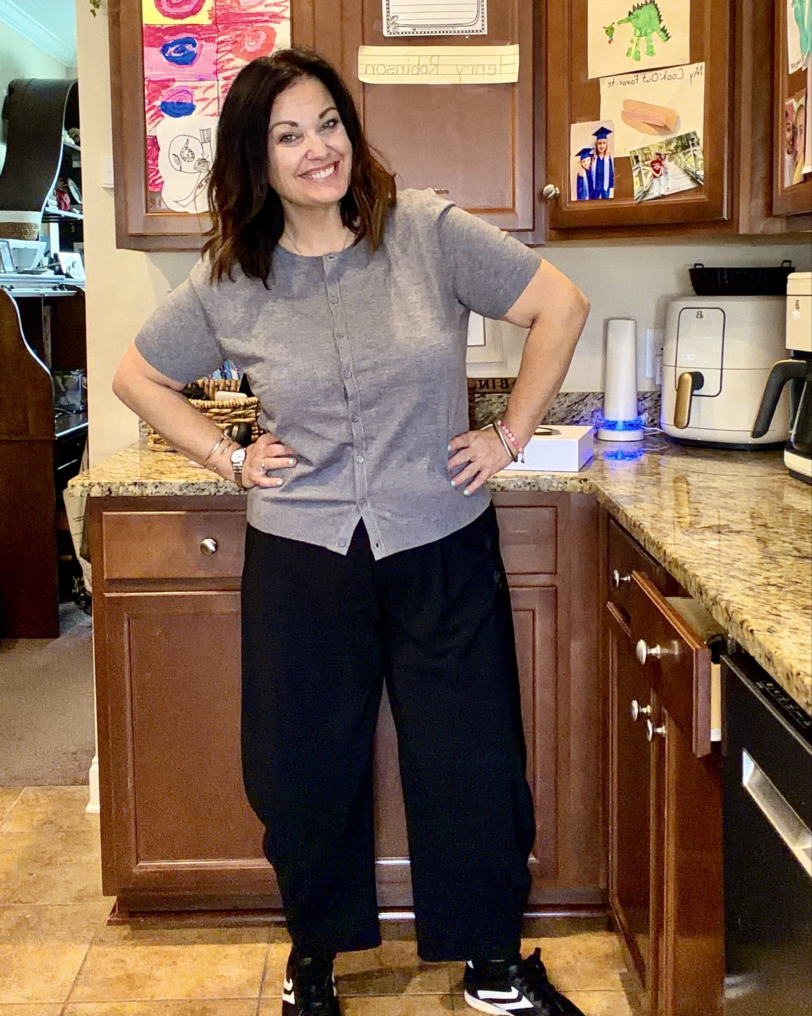 Love this simple button up with my barrel pants 🖤

#LTKSeasonal #LTKootd #LTKOver40