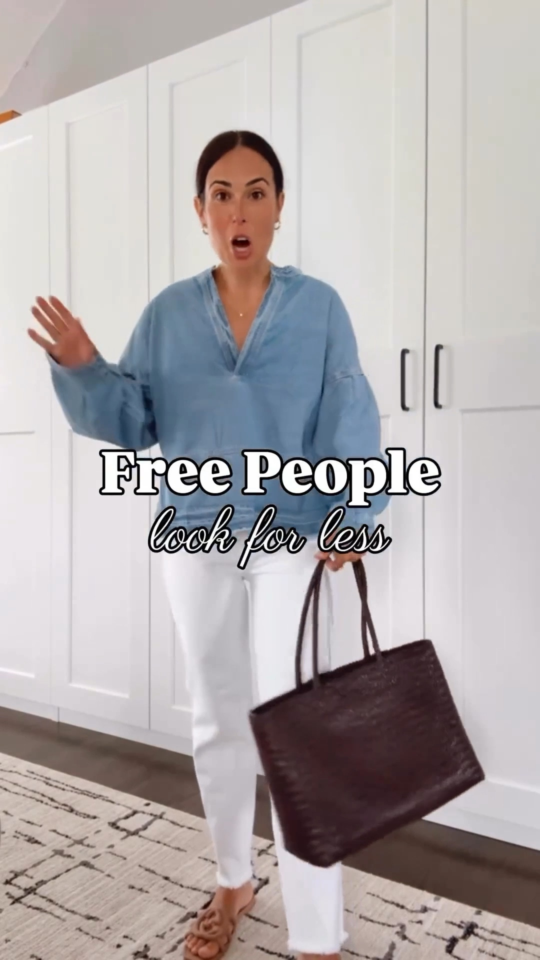 Free People look for less 👀 This lightweight denim pullover gives all the easy, effortless summer vibes—without the price tag. Paired with white denim, neutral slides, and a textured tote for that classic, pulled-together feel.

Follow @mrscasual 
denim pullover, summer outfit ideas, casual fashion over 40, affordable Free People dupe, white jeans outfit

Follow my LTK @mrscasual on the @shop.LTK app to view this post and get my exclusive app-only content!

#LTKootd #LTKSeasonal #LTKFindsUnder50