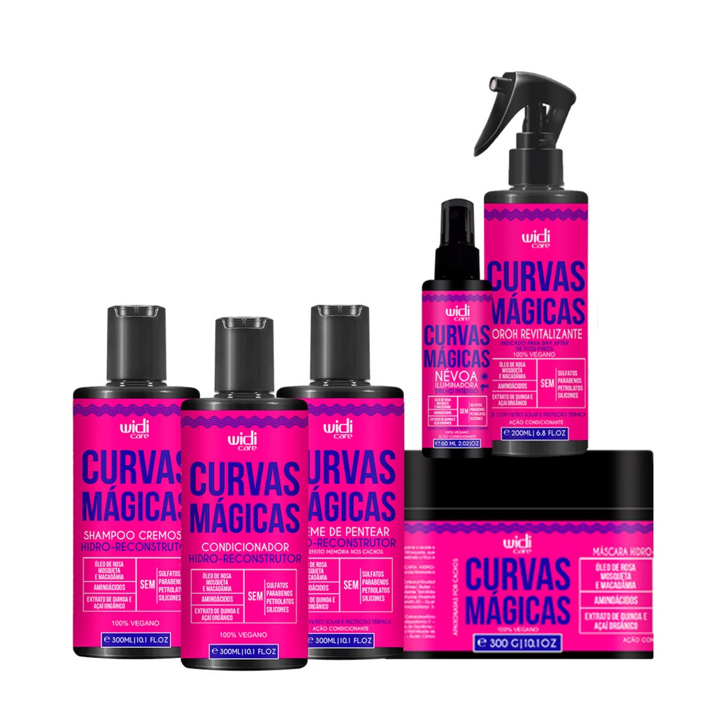 Widi Care Kit Completo Curvas Magicas Nova Embalagem 6 Itens | Shopee (BR)