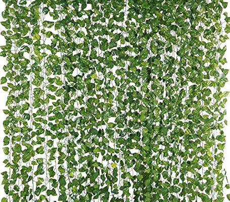 Yatim 78-Ft 12 Pack Silk Artificial Ivy Vines Leaf Garland Plants Hanging Wedding Garland Fake Fo... | Amazon (US)