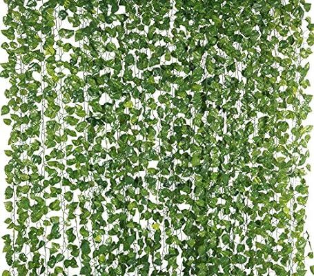Yatim 78-Ft 12 Pack Silk Artificial Ivy Vines Leaf Garland Plants Hanging Wedding Garland Fake Fo... | Amazon (US)