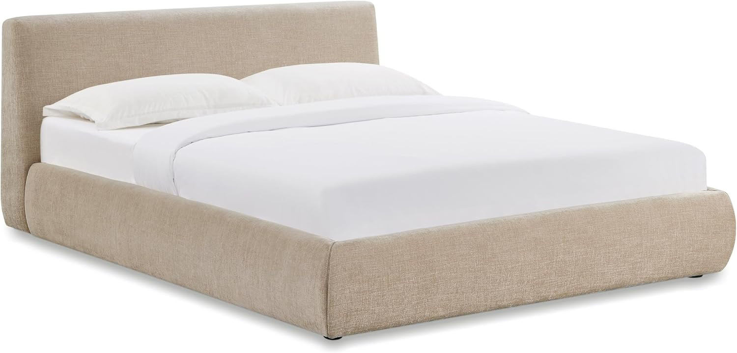 TOV Furniture Isla Taupe Textured Velvet Queen Bed | Amazon (US)