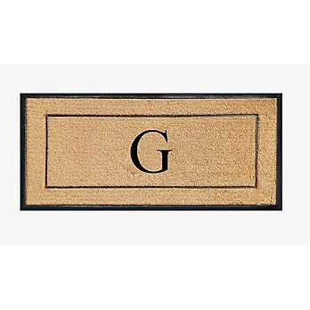 A1 HOME COLLECTIONS A1HC Natural Coir & Rubber Large Monogrammed Doormat, Thick Durable Entry Mat... | Amazon (US)
