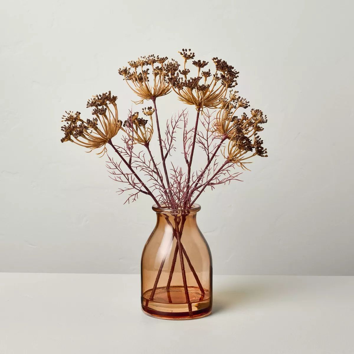 17" Faux Queen Anne's Lace Wildflower Mauve Fall Arrangement - Hearth & Hand™ with Magnolia | Target