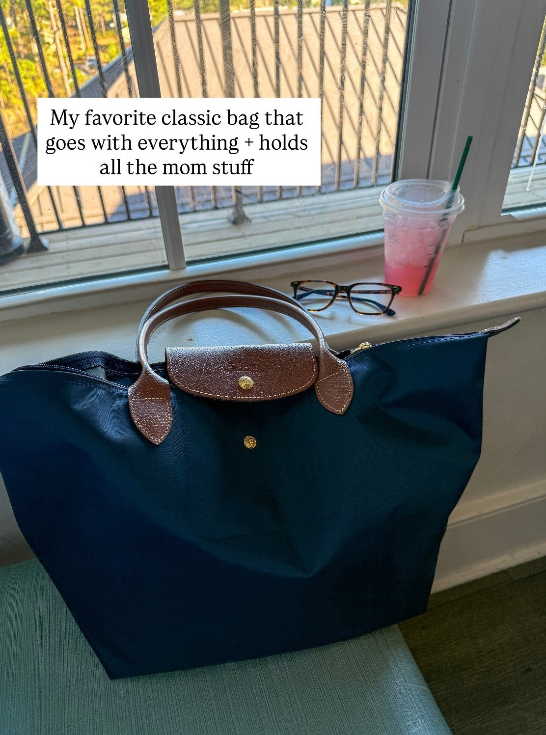 I have this large size bag in black and navy and wear both all year round! They go with everything, carry diapers and snacks + everything I need for me! (I personally do not recommend getting the cream color- it gets very dirty very easily) 😞

#LTKmomlife