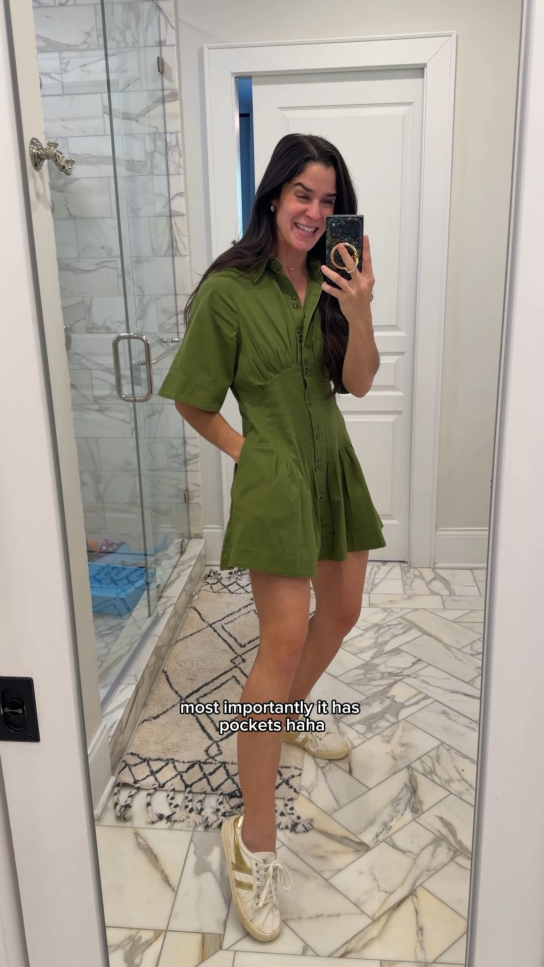 This dress is so comfortable. 
The fabric is the perfect weight for spring and fall! 
It has pockets 🙌🏼
Runs a little big. I would size down one size. 
I have the regular length. I’m 5’8” for reference 

#bananarepublic #LTKfindsunder100

#LTKootd #LTKmomlife #LTKSaleAlert