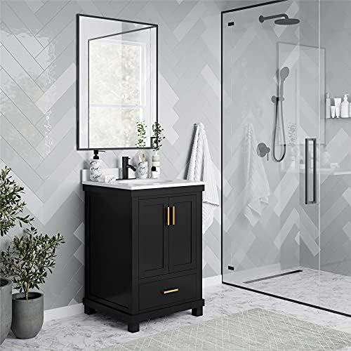 Dorel Living Sunnybrooke 24 Inch Bathroom Vanity with Sink, Black | Amazon (US)
