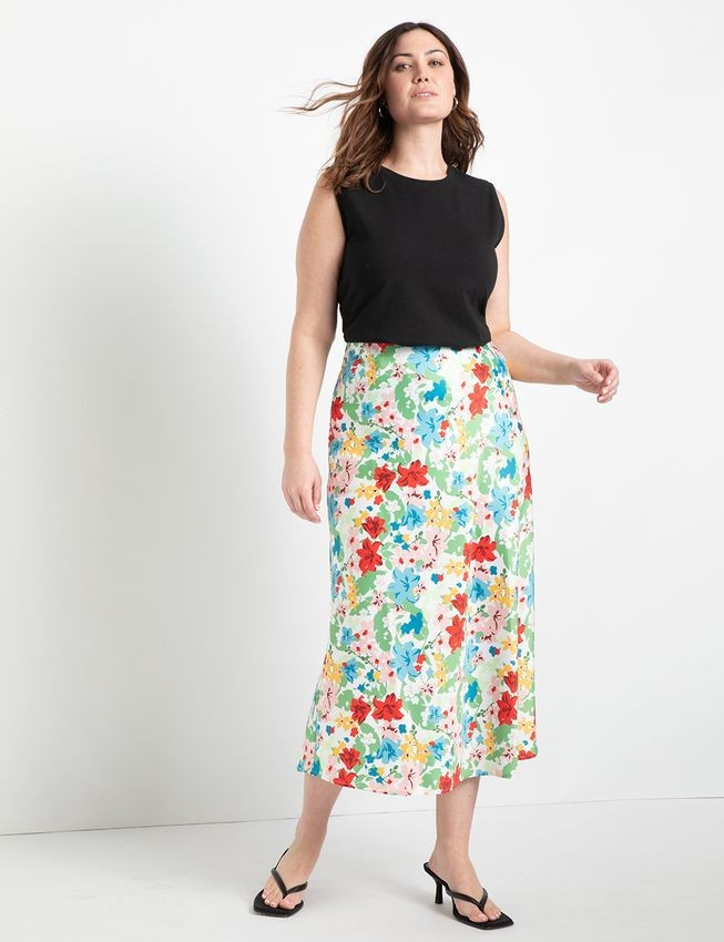 Long Satin Skirt | Eloquii