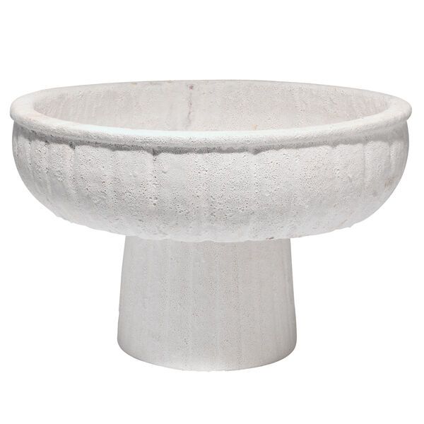 Aegean Matte White 15-Inch Pedestal Bowl | Bellacor