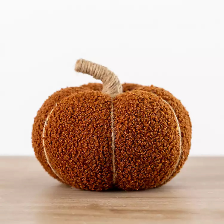 New! Orange Sherpa Harvest Plush Pumpkin, 4.5 in. | Kirkland's Home