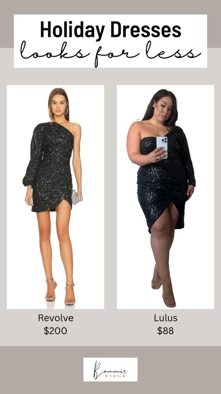 Looking for a one-shouldered sequin dress for your holiday party this season? I’ve found two great options for you! A splurge worthy find for Revolve and a look for less from Lulus. 🖤 NYE Dress | Midsize Dress | Looks For Less | Holiday Dress Ideas | Size Inclusive Holiday Fashion | Dress For Less

#LTKcurves #LTKSeasonal #LTKHoliday