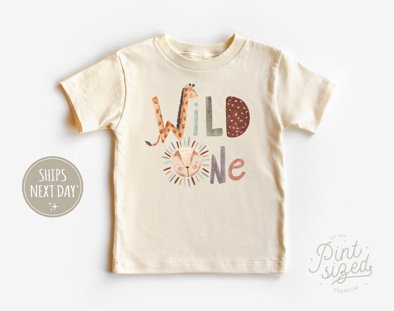 Wild One Toddler Shirt 1st Birthday Kids Tee Boho Birthday Natural Shirt - Etsy | Etsy (US)
