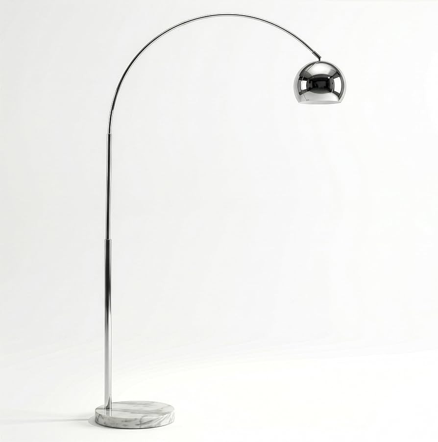 Brightech Olivia Floor Lamp - Chic Arc Lamp with Rounded Spolight Head and Marble Base for Living... | Amazon (US)