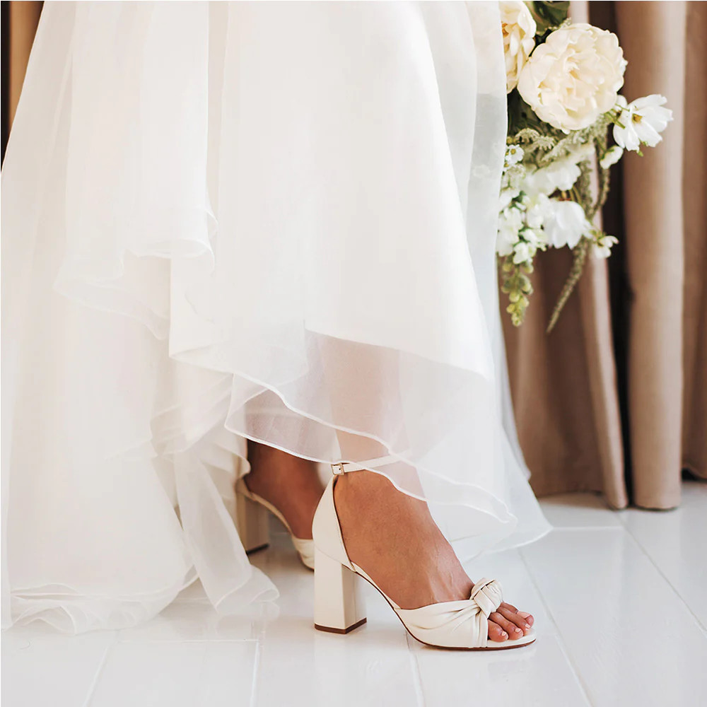 The Esther Heeled Sandal Ivory | Poppy Barley