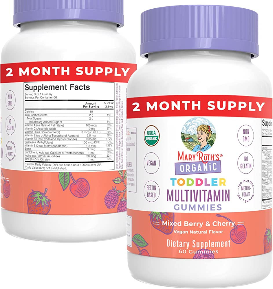 MaryRuth's Toddler Multivitamin Gummies | USDA Organic | 2 Month Supply | Kid & Toddlers Age 2+ D... | Amazon (US)