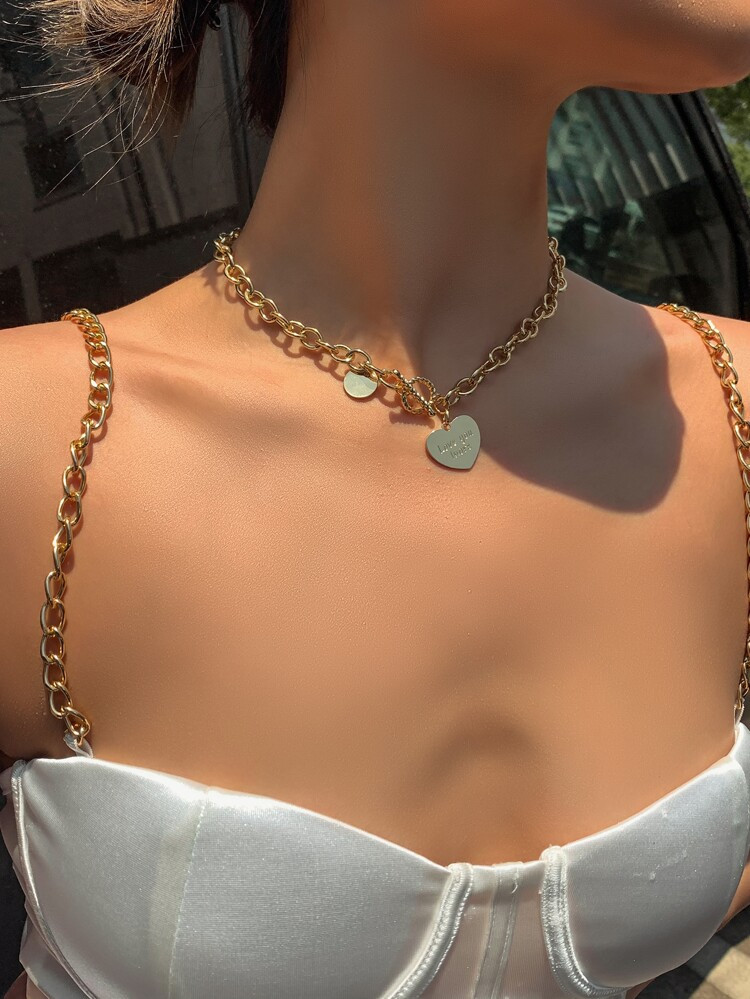 Heart Charm Chain Necklace | SHEIN