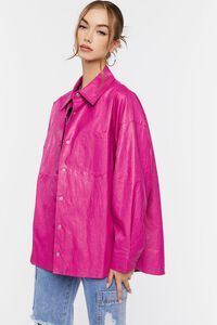 Faux Leather Drop-Sleeve Shacket | Forever 21 | Forever 21 (US)