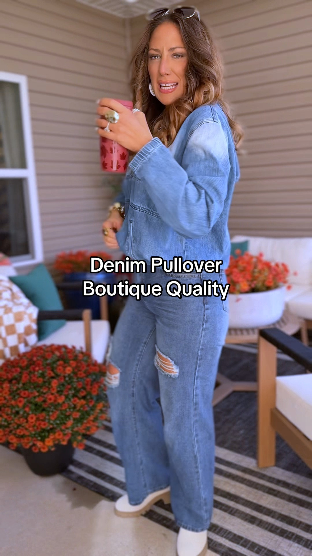 Boutique quality denim pullover. Half zip with hoodie. Perfect tuck!

#denimpullover #hoodie #halfzip #fallfashion

#LTKStyleTip #LTKFindsUnder50