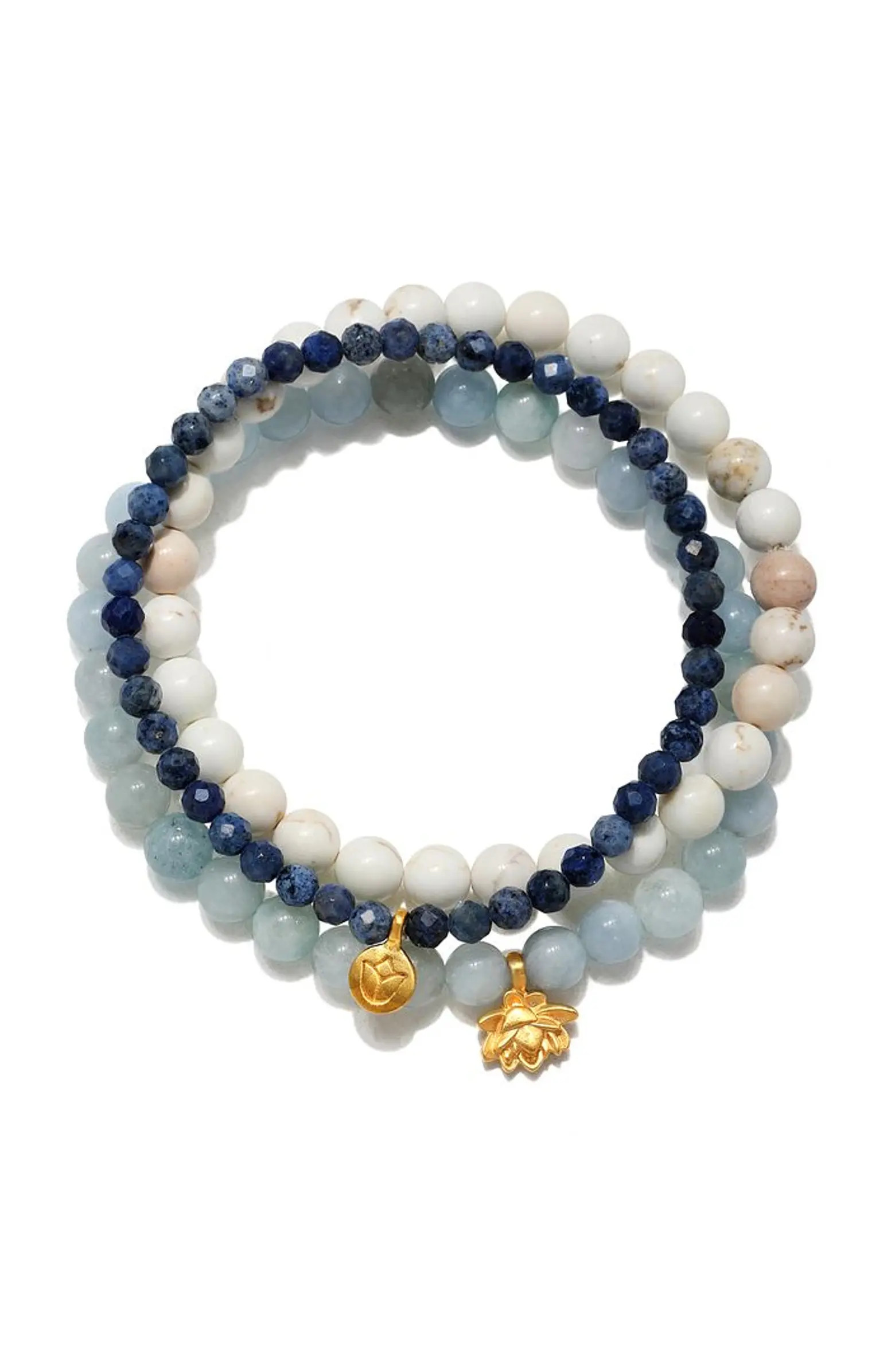 Manifest Positivity Gemstone Bracelet Set | Nordstrom