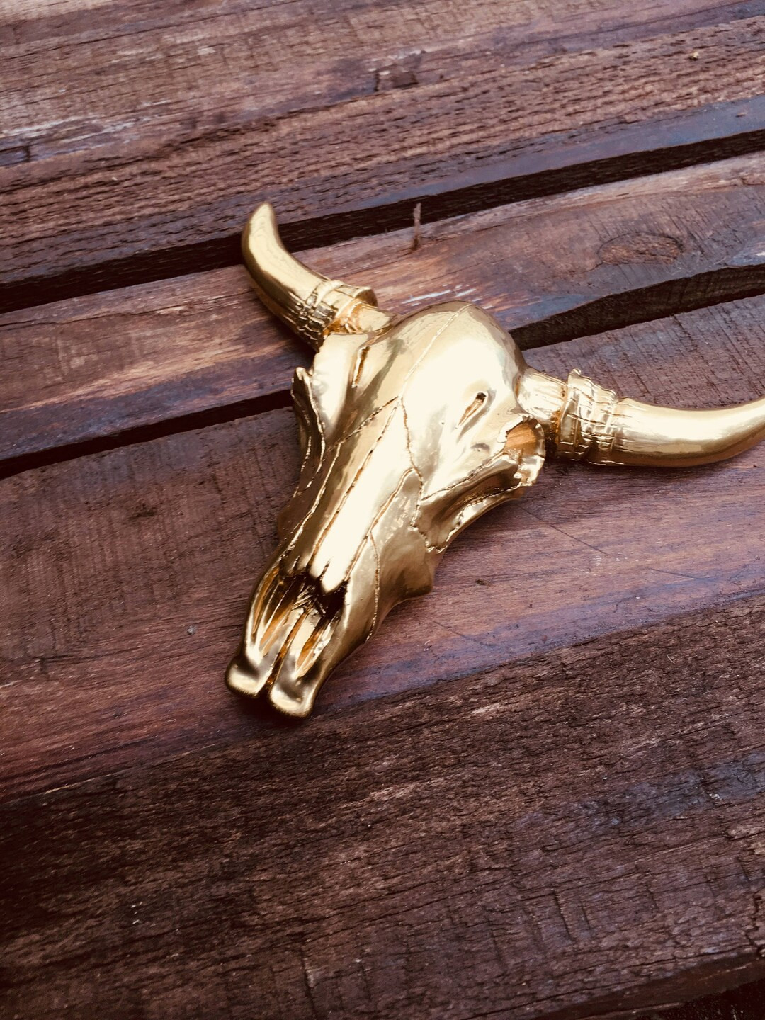 Small Gold Cow Skull Bull Skull Faux Taxidermy Cow Fake Taxidermy, Animal Head Wall Decor, Wall M... | Etsy (US)