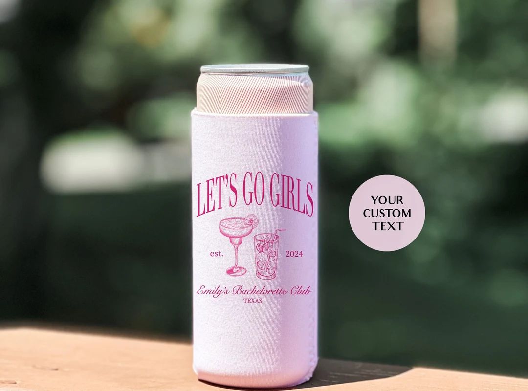 Custom Cocktail Bachelorette Party Can Cooler,  Personalized Bachelorette Can Cooler, Bridal Part... | Etsy (US)