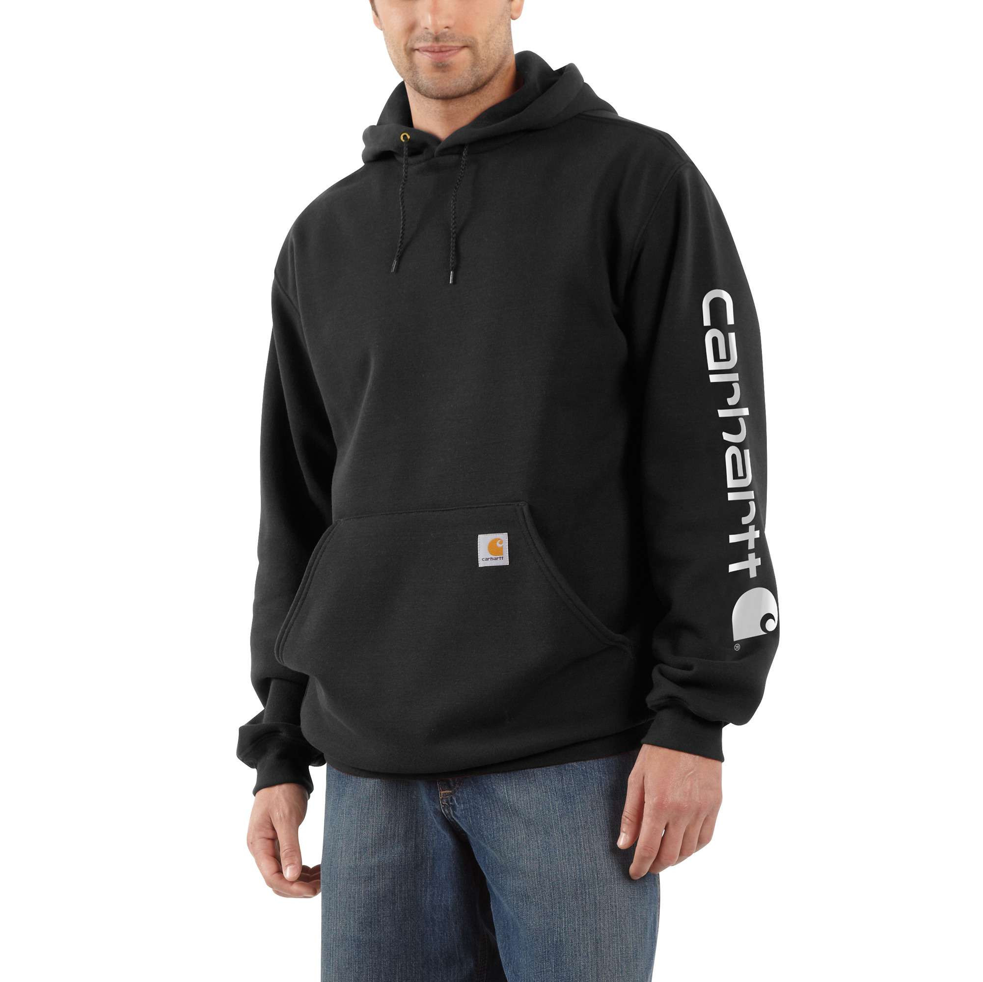 Carhartt Men's Black Fleece Long Sleeve Graphic Hoodie (5Xl) Polyester | K288-BLK5XLREG | Lowe's