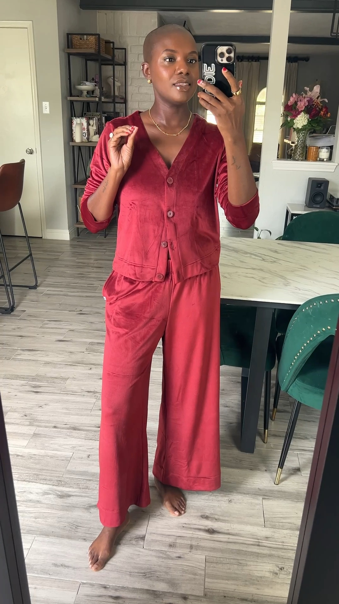 Holiday gifts she’ll love! Burgundy velour lounge set with wide leg pants and button up top. You can look so cute while being cozy at home  


#LTKHoliday #LTKGiftGuide #LTKFindsUnder50