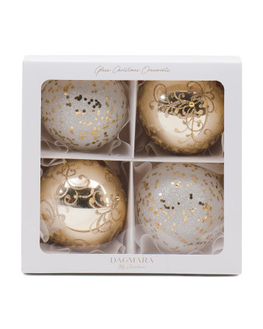 Made In Poland 4pk Handcrafted Glass Ornaments Set | TJ Maxx