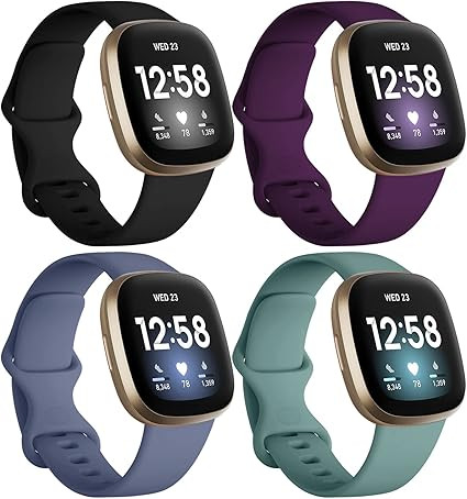 Dirrelo Bands Compatible with Fitbit Sense/Versa 3, Soft TPU Sport Strap Band, Replacement Versa ... | Amazon (US)