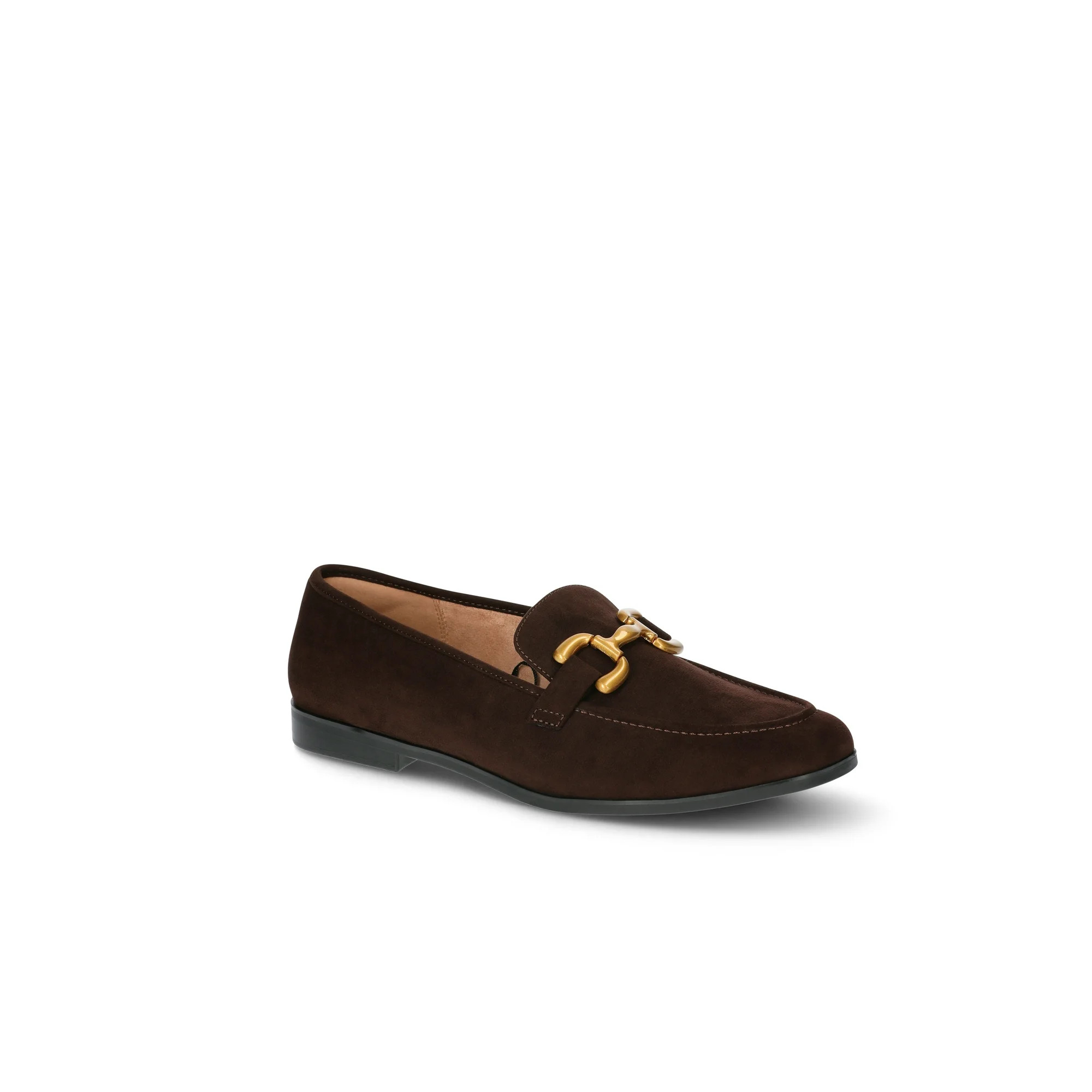 Time and Tru Women's Faux Leather Loafers with Buckles | Walmart (US)