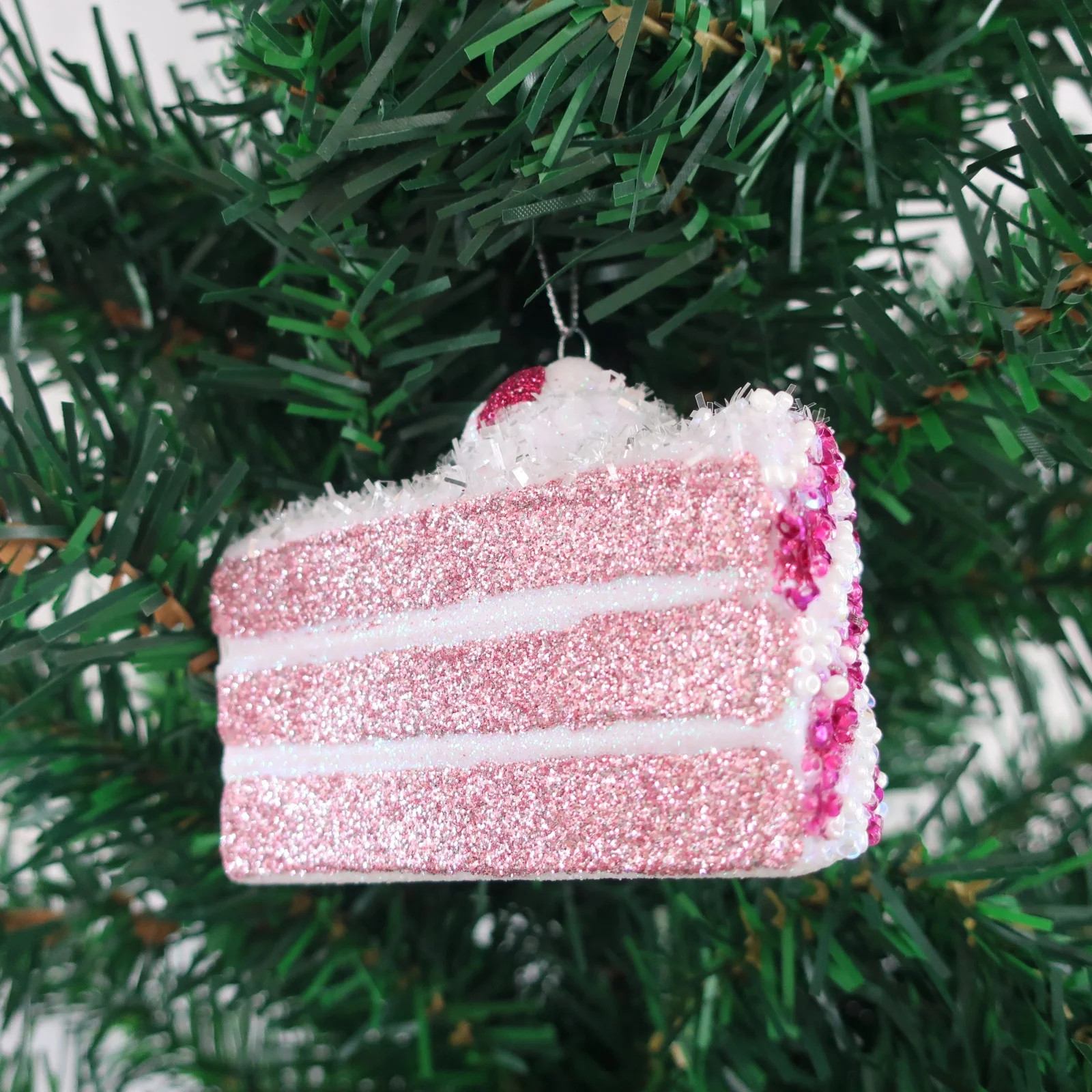 Pink and White Chunky Sequins Cake Decorative Ornament, 3 in, by Holiday Time - Walmart.com | Walmart (US)