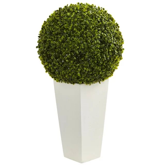 Nearly Natural 28" Boxwood Ball Artificial Topiary, Green | Walmart (US)