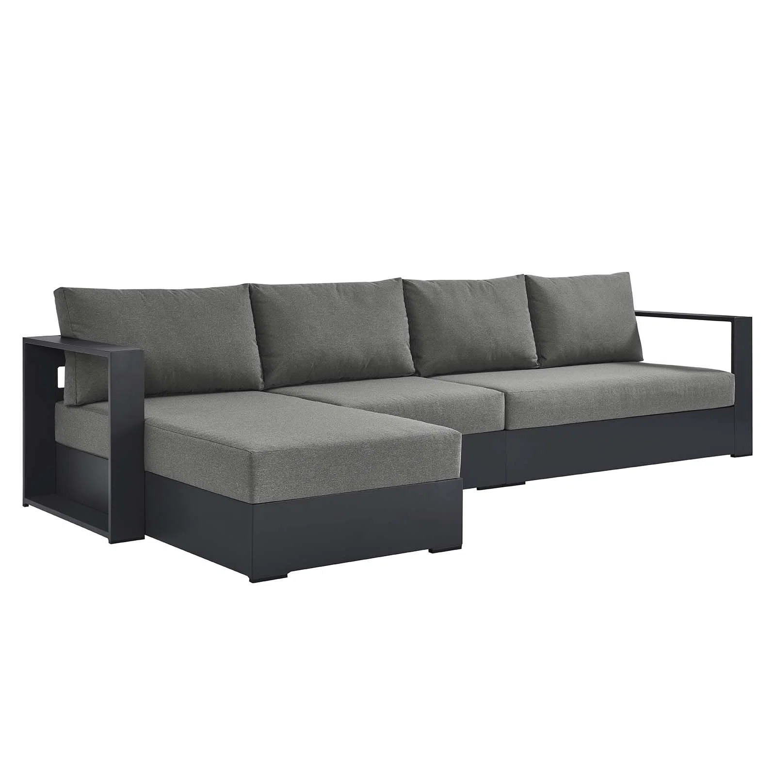 Modway Tahoe Outdoor Patio Powder-Coated Aluminum 3-Piece Left-Facing Chaise Sectional Sofa Set &... | Wayfair North America