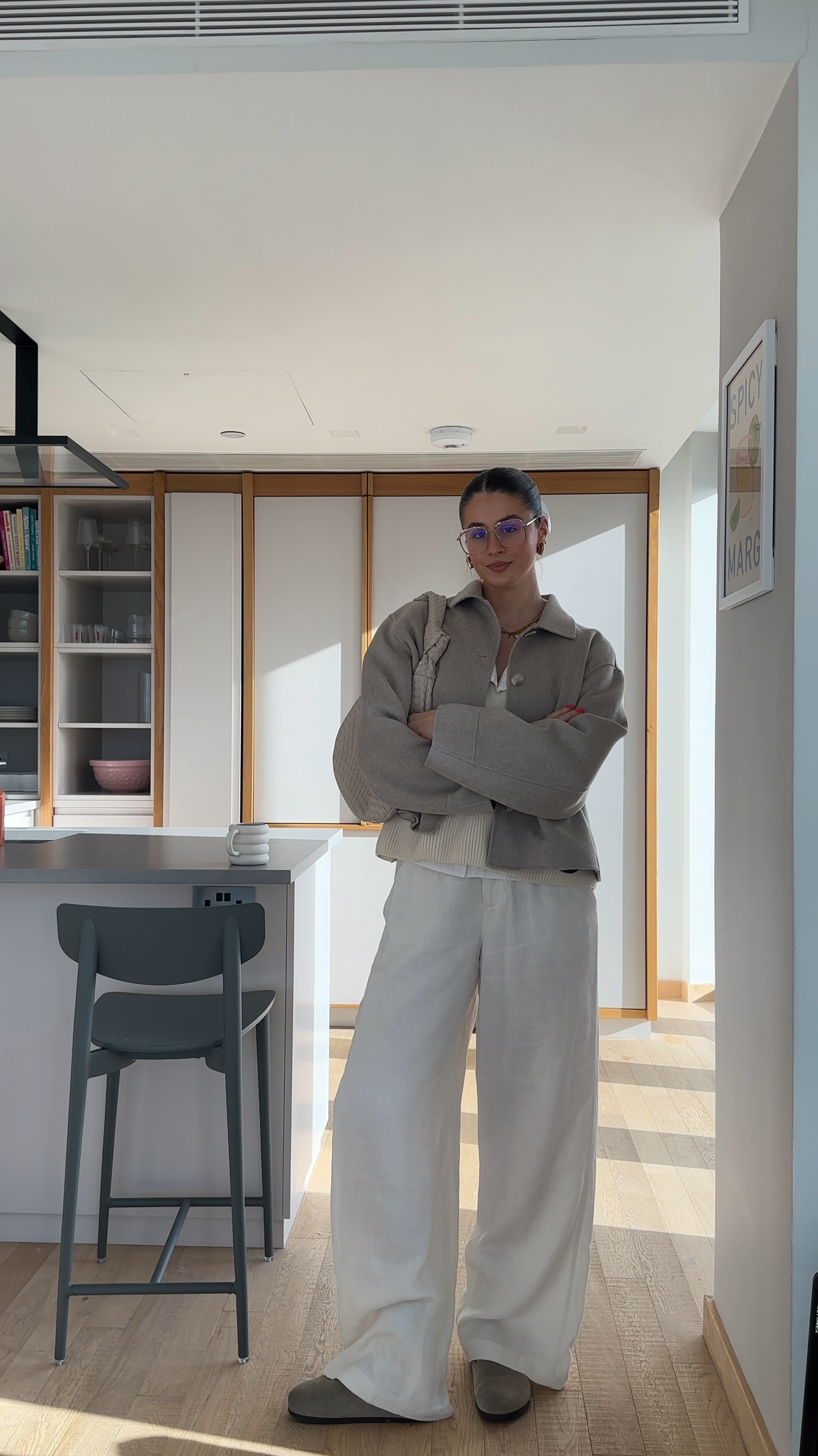 1/30 days of spring outfits 💐 zara white wide leg linen trouser, Birkenstock Boston, white tshirt, basic white cotton tee uniqlo, knitted v neck sweater vest, chunky knitted sock, beige cropped neutral jacket cos, gold jewellery, woven bag Anthropologie, spring outfits, capsule wardrobe

#LTKSeasonal #LTKeurope #LTKworkwear