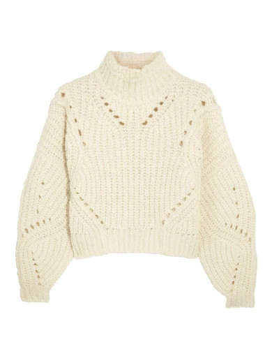 Isabel Marant - Farren Cropped Ribbed Wool-blend Turtleneck Sweater - Ecru | NET-A-PORTER (US)
