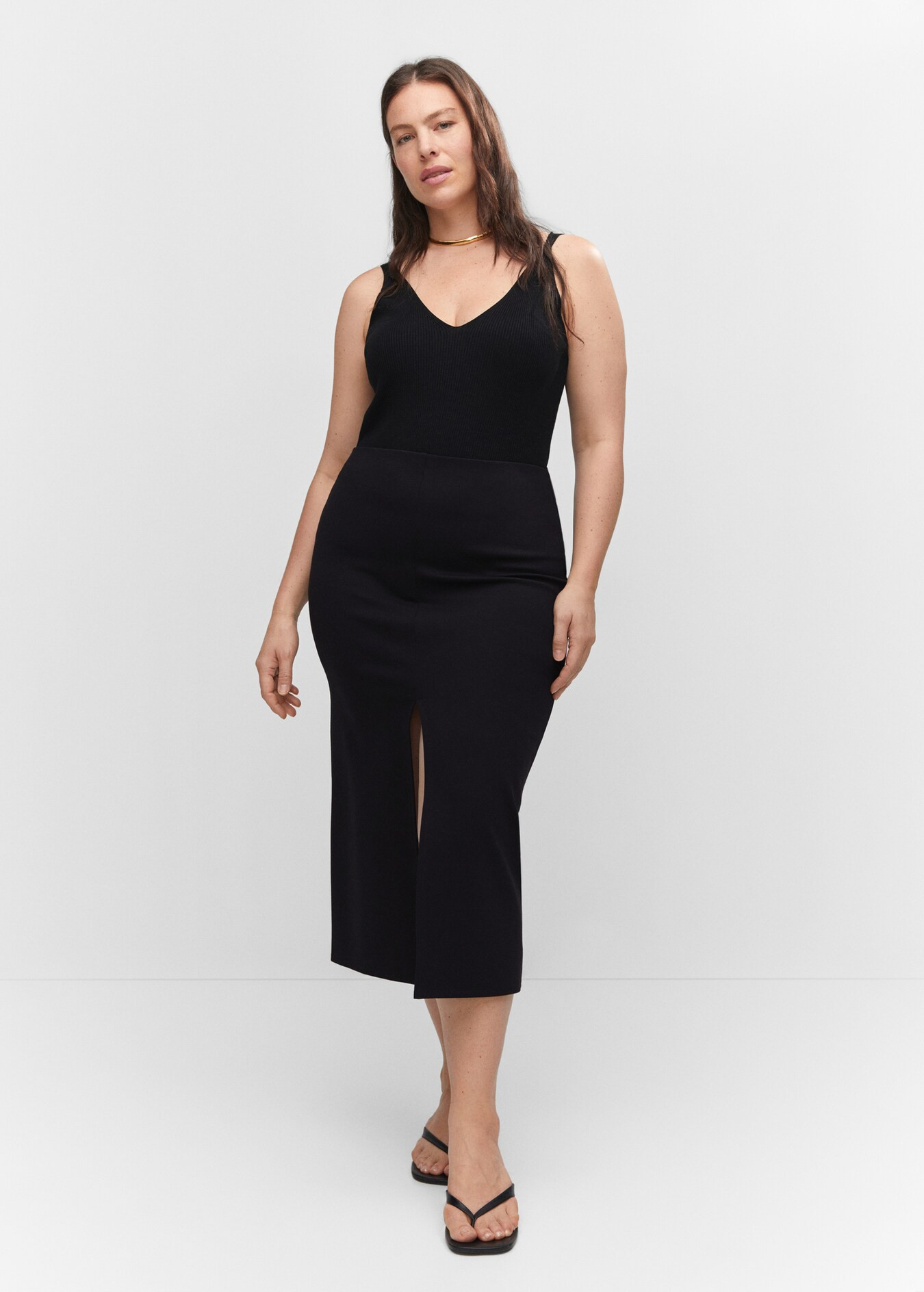 Front slit midi skirt | MANGO (US)