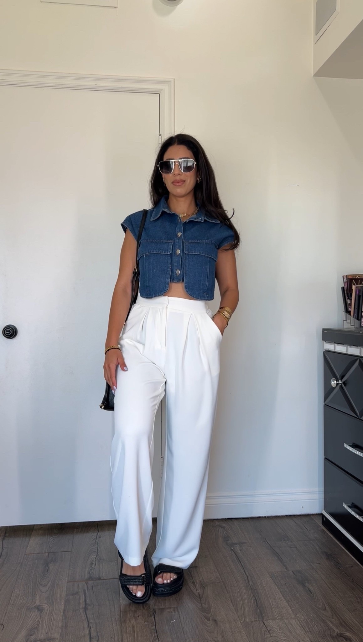 Easy spring outfit idea from Amazon 
Wearing medium in trousers and small in denim top 

#LTKSeasonal #LTKStyleTip #LTKFindsUnder50
