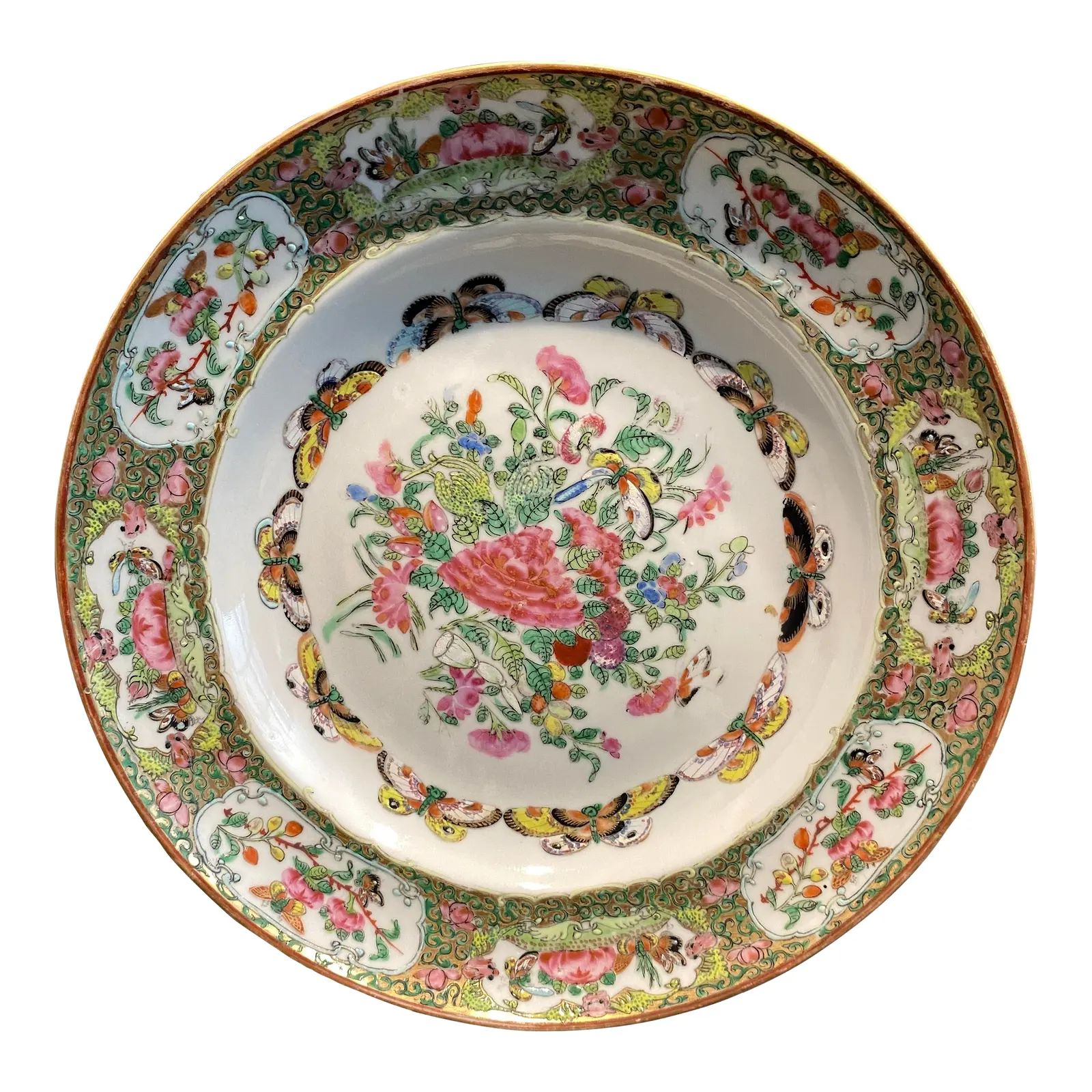 Antique Chinese Porcelain Famille Rose Medallion Plate | Chairish
