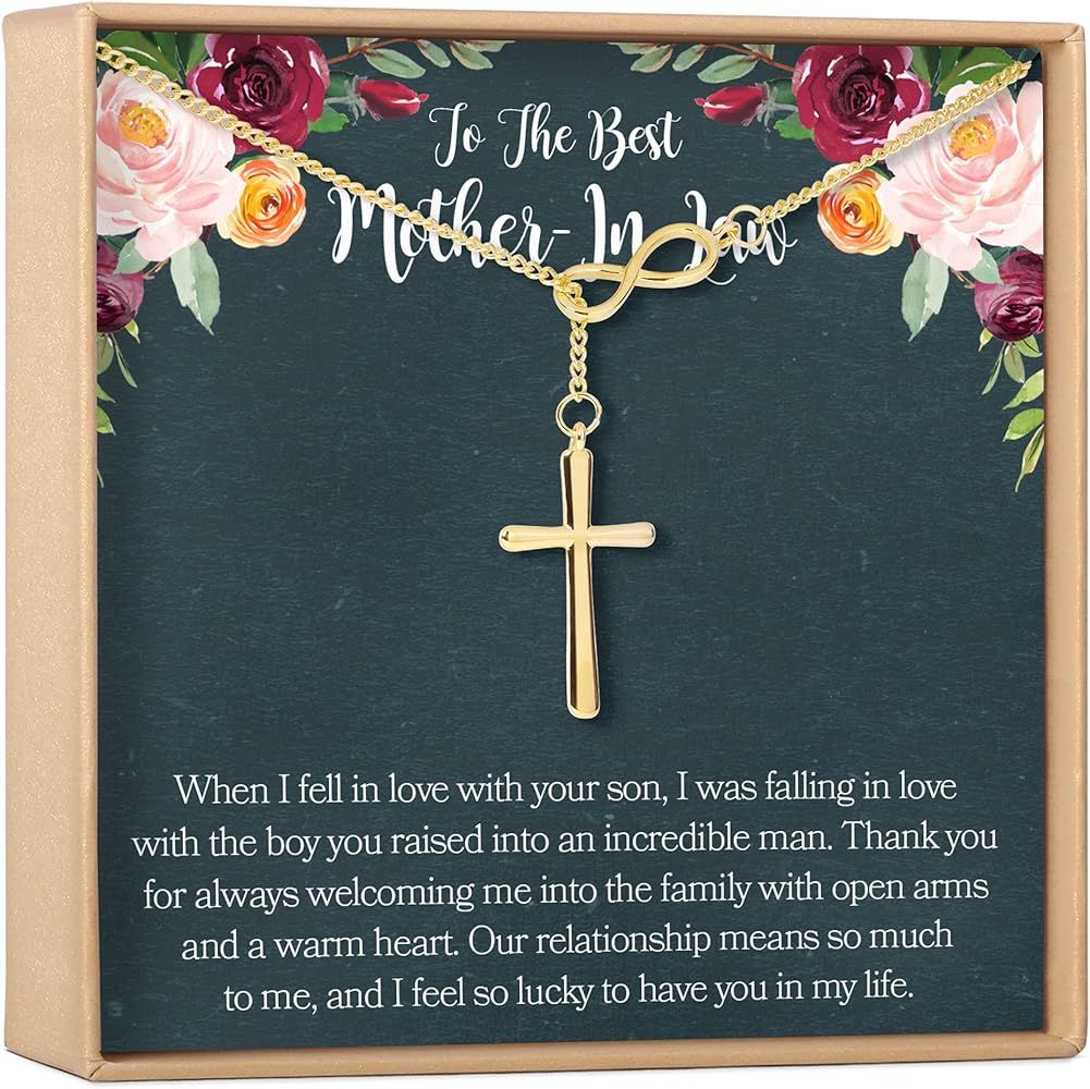 Mother-In-Law Gift Necklace: To My Mother-In-Law, Mother of My Husband, Infinity Cross | Amazon (US)