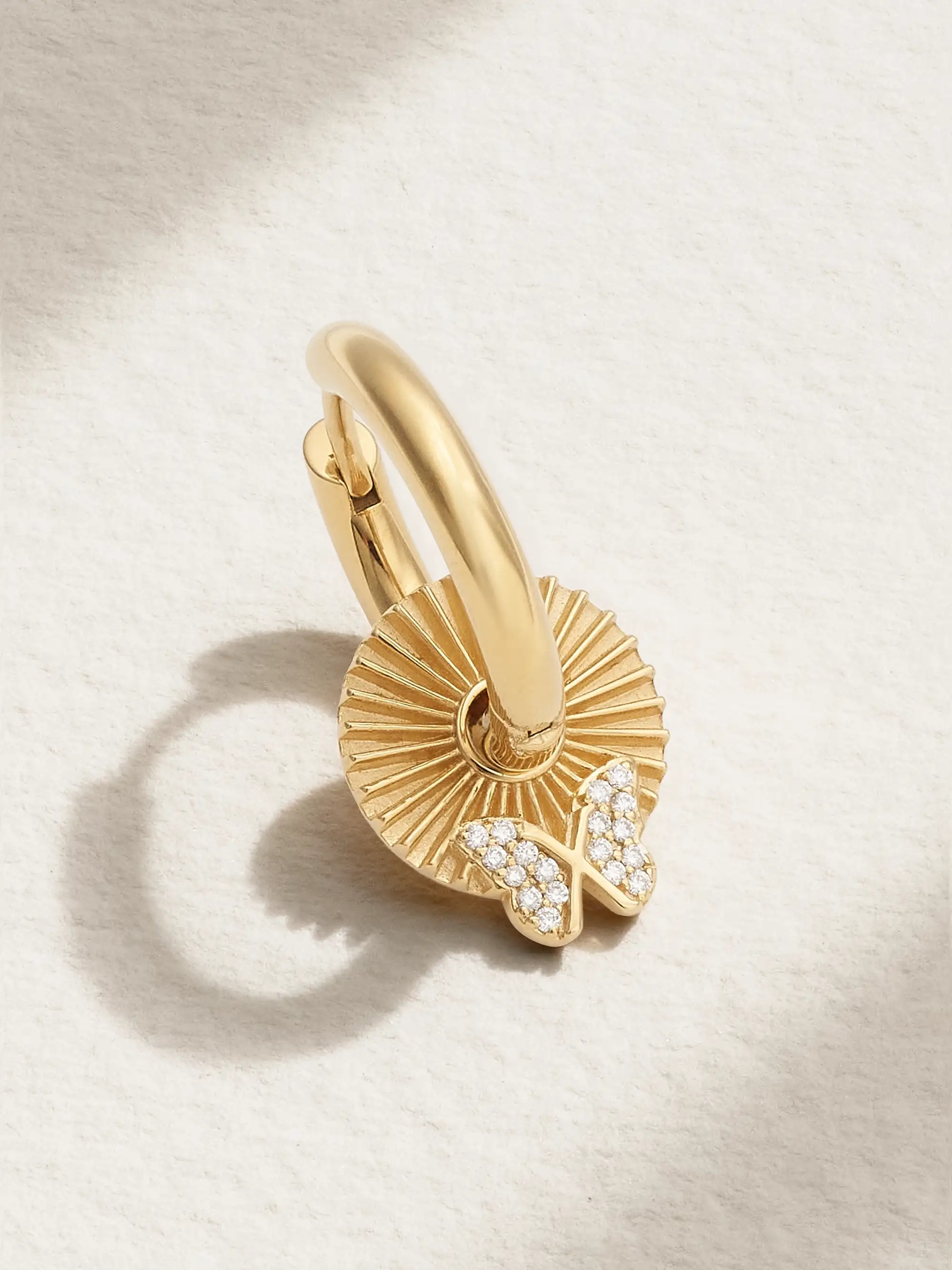 Reverie 18-karat gold diamond single hoop earring | NET-A-PORTER (US)