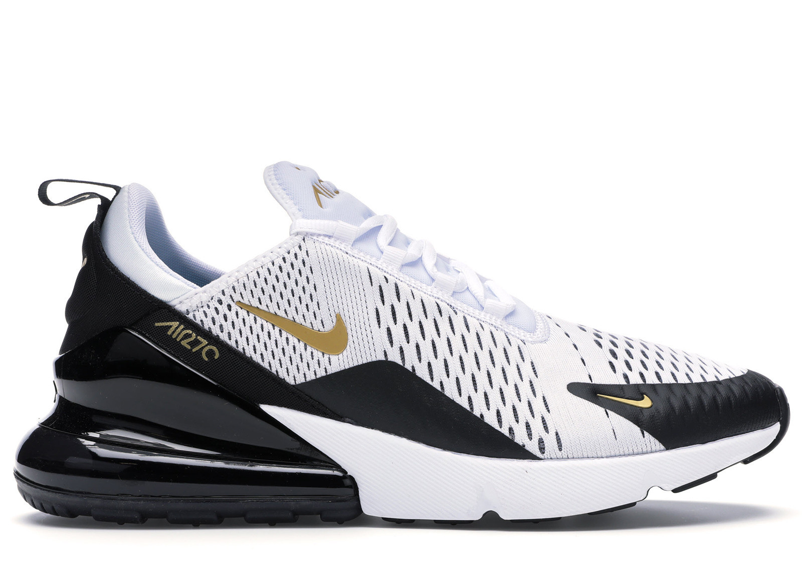 Men's Nike Air Max 270 Sneakers in White/Metallic Gold/Black | StockX