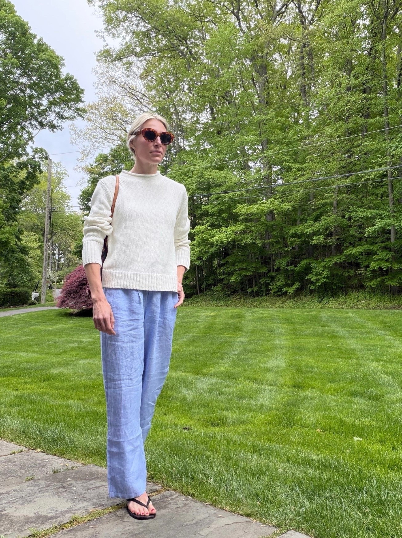 Chilly Memorial Day outfit, summer sweater and fave linen pants

#LTKgrwm #LTKootd