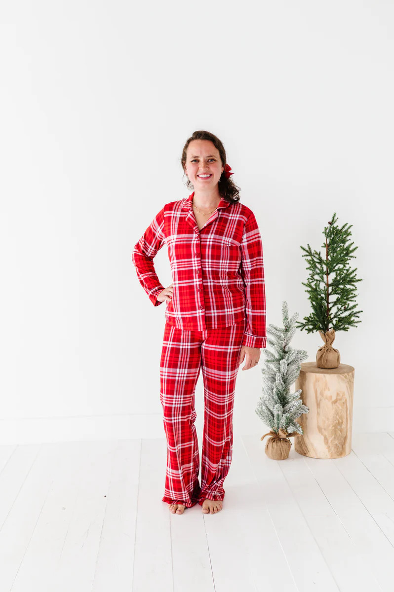 Red Plaid Womens Flare Set | Little Pajama Co.