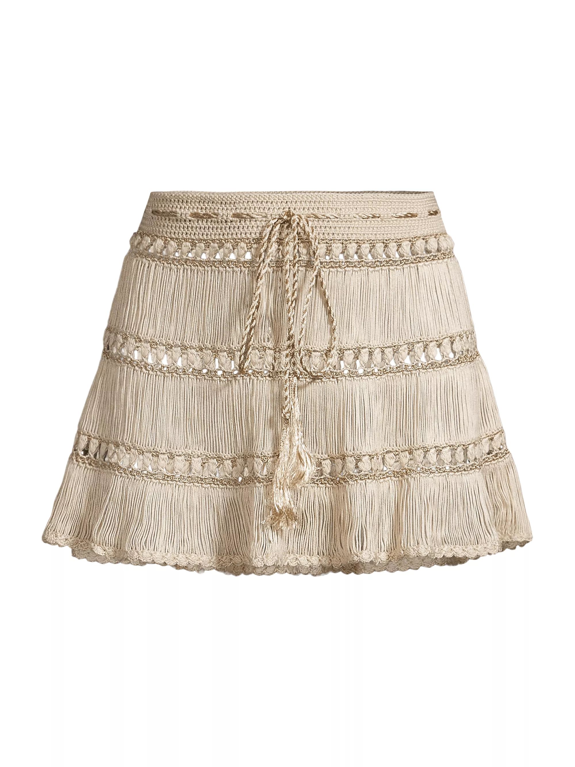 Shop My Beachy Side Hand Crochet Striped Cover-Up Miniskirt | Saks Fifth Avenue | Saks Fifth Avenue