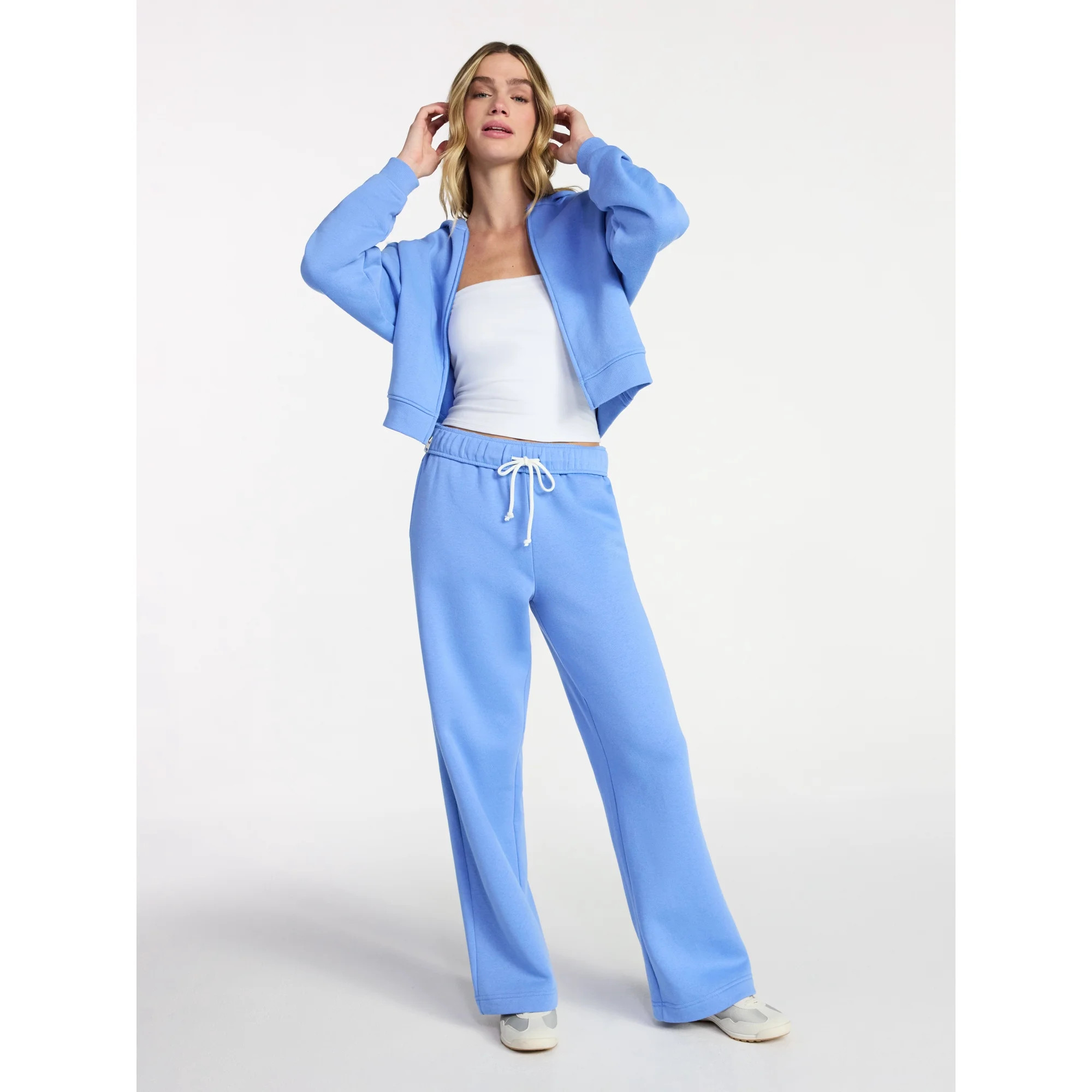 No Boundaries Wide-Leg Fleece Pants, Women’s XXS-XXL | Walmart (US)