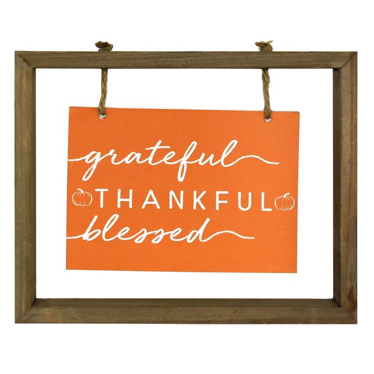Thanksgiving Grateful Thankful Blessed Framed Wood Plaque Art - 10" x 8" | Walmart (US)