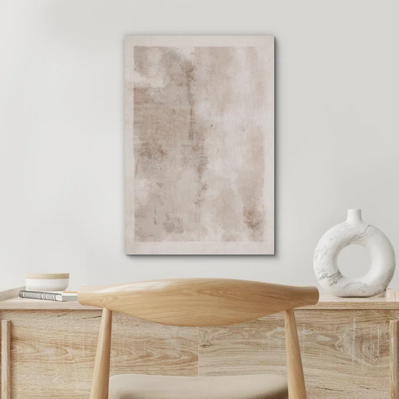 Minimal Landscape " Faded Textured Brown Tan Color Blocks Abstract Shapes Minimalism Contemporary... | Wayfair North America